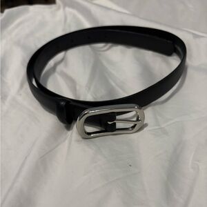 H&M Black Belt with Silver Buckle